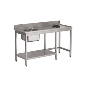 Gastro M Table Entrée Lave Vaisselle en Inox Evier à Gauche et Trou Vide Ordure Profondeur 700 - Publicité