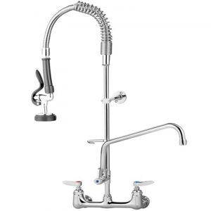 VEVOR Robinet de Cuisine avec Douchette Entraxe Réglable 203 mm Mitigeur Cuisine avec Douchette Extractible Rotatif 360° Robinet d'évier Inox Mural 304 mm de H Tuyau 1100 mm Pré-Rinçage Lave-Vaisselle - Publicité