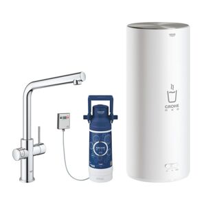 GROHE mitigeur monocommande à "L" RED DUO avec chaudière pour eau bouillante instantanée 30325001 (Boiler L - acier chromé) - Publicité