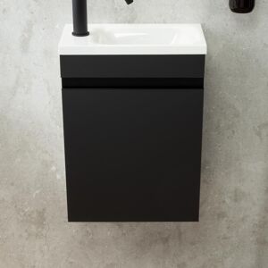 rivea Dia Meuble sous-lave-mains l : 39,4 H : 52,5 P : 22 cm, 1 porte, charnières à gauche, avec poignée, BR0574BM,