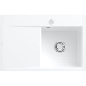 Villeroy & Boch Subway Style 45 Flat Évier avec surface d’égouttage, 33472FRWHL2,