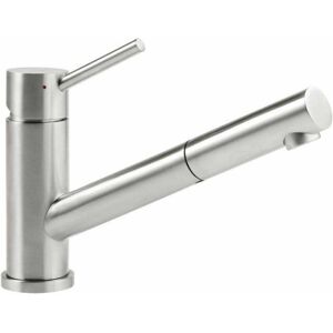 Villeroy & Boch Villeroy & Boch Como Shower Window - Mitigeur monocommande de cuisine taille M avec bec orientable et douchette extractible acier inoxydable brossé 925800LC