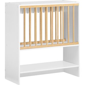 SoBuy Porte-assiettes murale effet bois blanc