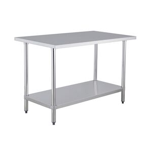 Metro Professional Table de travail GWT3127, acier inoxydable, 120x70x88 cm, pieds anti-corrosion réglables en hauteur, avec étagère de base, argenté