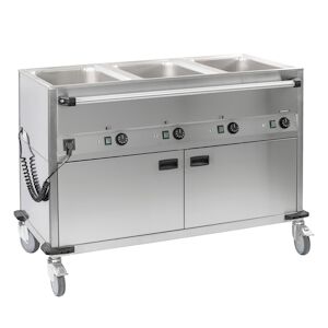 Chariot bain-marie à eau 3xGN 1/1 avec soubassement chauffant horizontal Casselin - Publicité