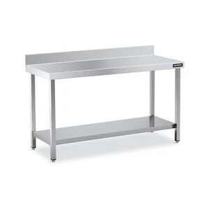 Distform table Inox avec Dosseret 1700x600 avec Etagère