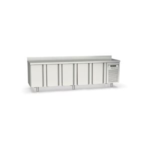 CORECO Meuble Gn1/1 700 Avec Evier Au Dessus Du Groupe - 5 P. Pleines - -2/+8 - 2695X700 X850 - Int Et Ext - P. Embouties Inox - Dosseret MRGF-300