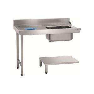 Bartscher Table d'alimentation DS LI1BAS 1 évier à droite et bord relevé 1200x720x850(h)mm.