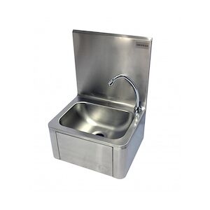 MATERIEL CHR PRO LAVE MAINS INOX ADOSSE AVEC PANNEAU BASCULANT Inox 400x340x560mm