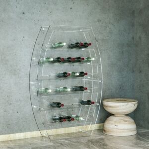 Petrozzi Sinuo Porte-bouteilles 30 places en plexiglas 10MM en 18 couleurs  - Nero Satina