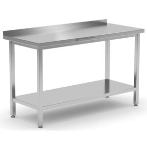 Dynasteel Table Inox avec Dosseret et Etagère - P 600 mm - L 1200 mm