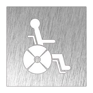 Pictogramme inox - toilette handicapés 120x120x mm