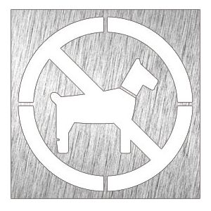 Lioninox Pictogramme inox - animaux interdit 120x120x mm