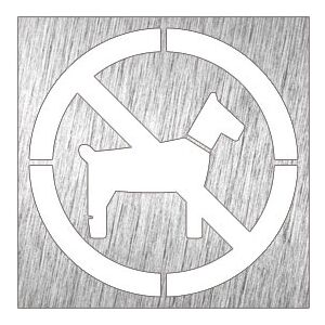 Pictogramme inox - animaux interdit 120x120x mm