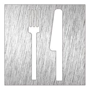 Pictogramme inox - restaurant 120x120x mm