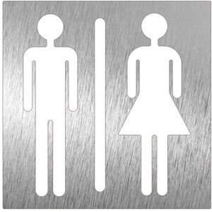 Pictogramme inox - toilette unisexe 120x120x mm