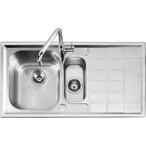 BARAZZA evier avec 1 vasque et demi + egouttoir a droite B_LEVEL 1LLV100/D (Inox - Acier)