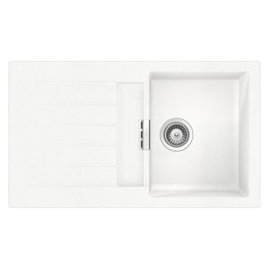 SCHOCK évier avec bac et égouttoir réversible SIGNUS D100 (Blanc pure - Cristadur® Premium)