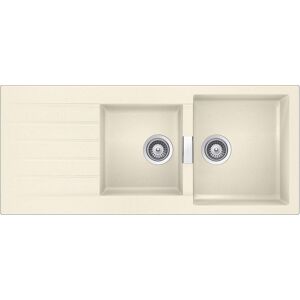 SCHOCK evier avec 2 bacs et egouttoir reversible SIGNUS D200 (Magnolia - Cristadur® Premium)