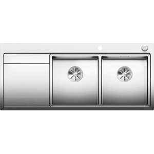 Blanco Divon ii 8 s-if évier 521665116 x 51 cm, Inox soie, droite, télécommande de vidange avec commande rotative