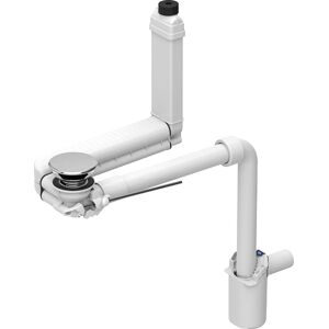 Geberit évier Clou 152059211 Ø 40 mm, modèle peu encombrant, avec actionnement par levier, chromé brillant