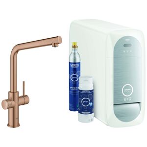 Grohe Blue Home mitigeur d'évier 31454DL1 warm sunset brossé, kit de démarrage bec en L