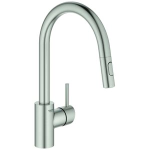 Grohe Concetto mitigeur d'évier monocommande 31483DC2 supersteel, bec verseur pivotant, double pomme de douche extractible