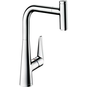 Hansgrohe Talis Select Mélangeur de cuisine S300 72821800 optique Inox , pivotante, coulissante. Bec