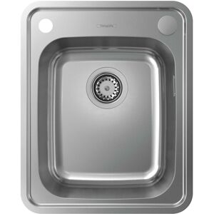 Hansgrohe évier encastré 43334800 410 x 510 mm, égouttoir, vidage automatique, Inox