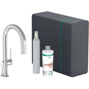 Hansgrohe Aqittura mitigeur d'évier 76839000 SodaSystem 210, bec extractible, kit de démarrage, chromé