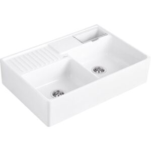 Villeroy und Boch Villeroy et Boch double bac 632391KG ensemble de dechets, operation manuelle, bac de repos, Blanche-Neige