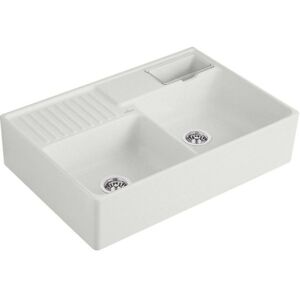 Villeroy und Boch Villeroy et Boch double bac 632392SM poubelle, contrôle excentrique, bac de repos, vapeur