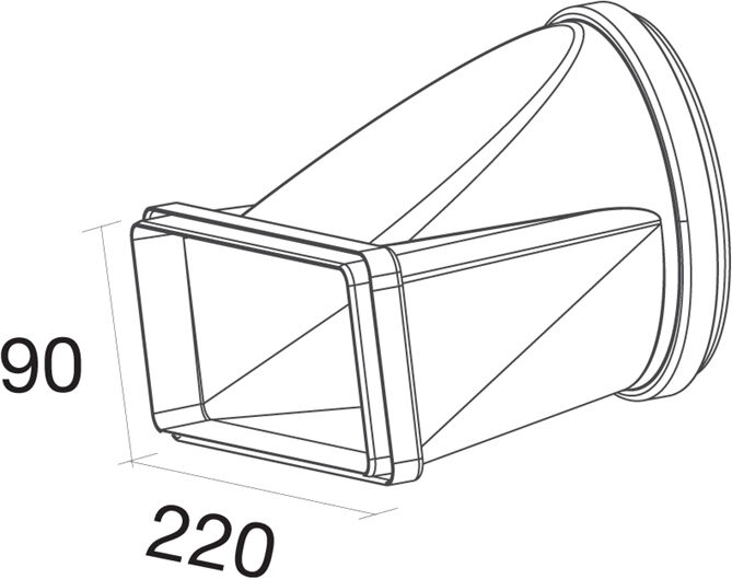 FALMEC raccord rectangulaire vers rond KACL.376 ref. 116002 (Ø 150/220x90 mm - -)