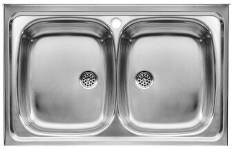 ROCA E-90 Evier Inox 2 Bacs 90X50Cm - A870420903