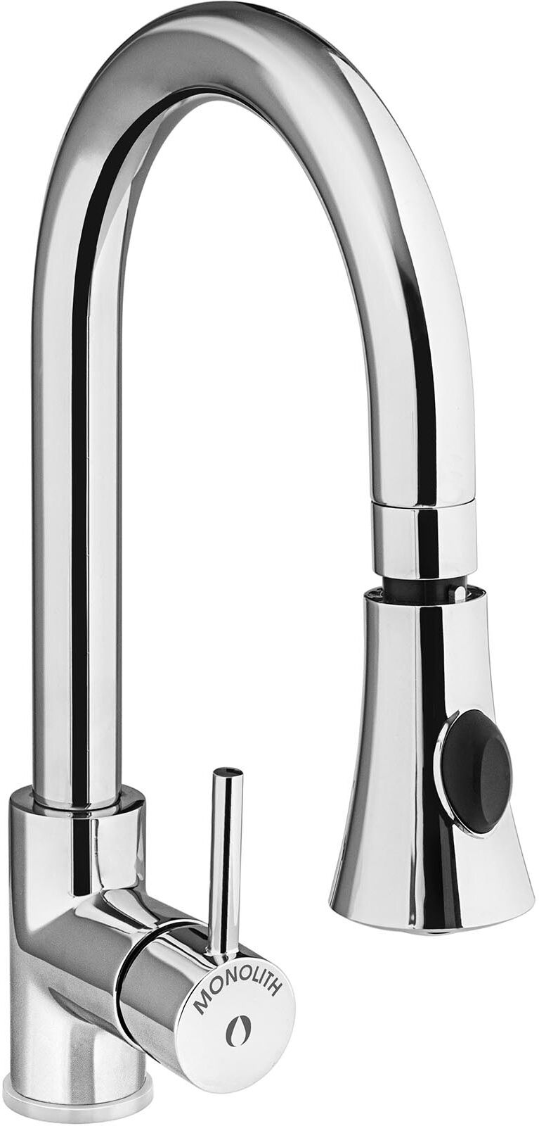 Monolith kitchen sink tap - integrated hose - Chrome-plated brass - 1200 mm hose