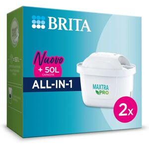 Brita Filtro per acqua MAXTRA PRO All-in-1 Pack 2 - NUOVA GENERAZIONE FILTRI - Per acqua di rubinetto dal gusto migliore e meno impurità