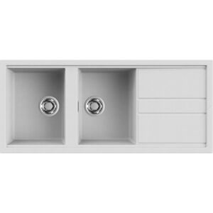 Elleci Lavello Incasso 2 vasche 116x51 Best 500 Granitek Bianco LGB50068