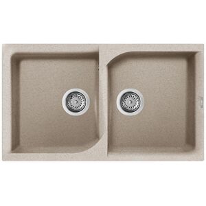 Elleci Lavello Incasso 2 vasche 86x50 Ego 450 Granitek Avena LGE45051