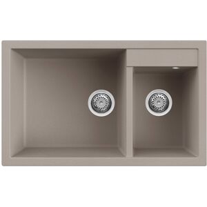 Elleci Lavello Incasso 2 vasche 81,5x50 Quadra 440 Granitek Grigio Tortora LGQ44043