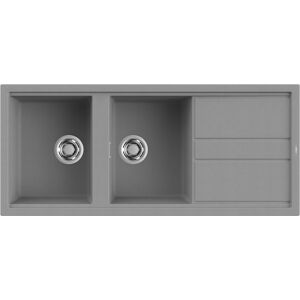 Elleci Lavello Incasso 2 vasche 116x51 Best 500 Granitek Grigio Cemento LGB50048