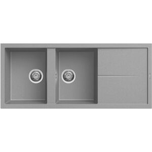 Elleci Lavello Incasso 2 vasche 116x50 Unico 500 Granitek Grigio Cemento LGU50048