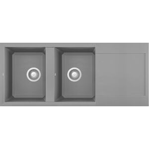 Elleci Lavello Incasso 2 vasche 116x50 Easy 500 Granitek Grigio Cemento LGY50048