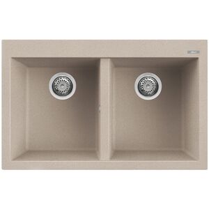 Elleci Lavello Incasso 2 vasche 79x50 Quadra 350 Granitek Avena LGQ35051