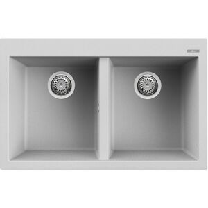 Elleci Lavello Incasso 2 vasche 79x50 Quadra 350 Metaltek Grigio Aluminium LMQ35079