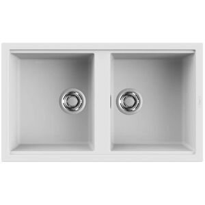 Elleci Lavello Incasso 2 vasche 86x51 Best 450 Keratek Plus Bianco White Assoluto LKB45096