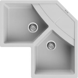 Elleci Lavello Angolare da incasso Unico Corner Metaltek Grigio Aluminium LMUCOR79