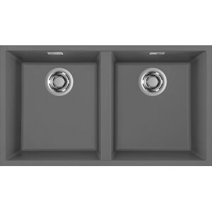 Elleci Lavello Incasso 2 vasche 76x43,5 Integra 350 Keratek Plus Grigio Dark Grey LKQ35099BIN