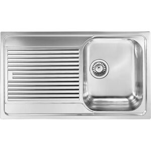 Cmspa LAVELLO ZENITH 86x50 cm INOX SATINATO 1 VASCA DESTRA CON SGOCCIOLATOIO PILETTA 3''