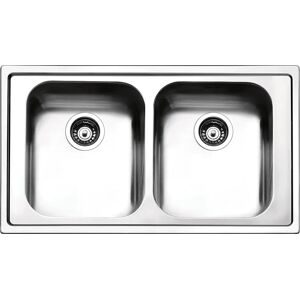 Apell LAVELLO ROMA 86x50 cm INOX SPAZZOLATO 2V 2 VASCHE PILETTA 3,5''