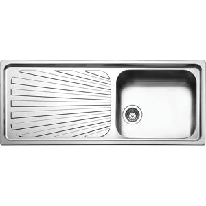 Apell LAVELLO TORINO 116x50 cm INOX SPAZZOLATO 1 VASCA CON SGOCCIOLATOIO A SINISTRA PILETTA 3,5''